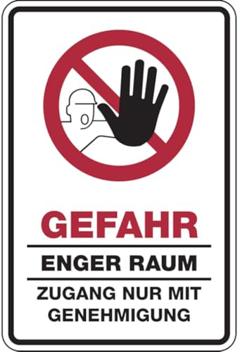 Dreifke® Aufkleber | Verbotsschild, Kombischild, Gefahr enger Raum - pr - 200x300 mm Folie selbstklebend