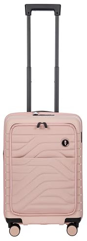 Bric's B|Y Ulisse Spinner Handgepäckkoffer, leicht, erweiterbar, Hartschalengepäck mit TSA-Schloss und leichtgängigen 360°-Rädern, Pearl Pink, 21 Inch with Pocket, Mit Tasche