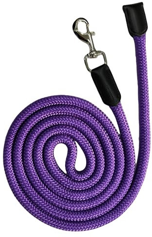 „Equipride“ Luxus-Pferde-Führleine für Halfter mit Leder 18 mm dick (Lila)