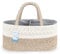 Maliton Wickeltisch Organizer, XL 45 x 33 x 23 cm Baby Organizer Korb, Aufbewahrungskorb für den Wickeltisch, Windel Caddy mit Fächern & Griffen，Geschenke für Neugeborene, Braun