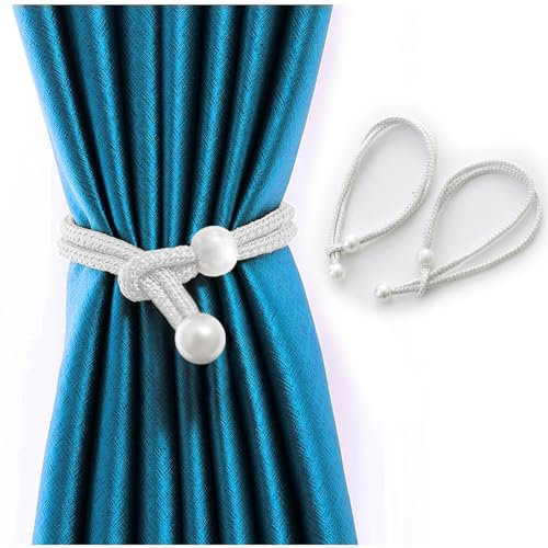 Vorhang Halter,Leichte Raffhalter weiß,4stuer Raffhalter für vorhänge,für makramee deko&Vorhang Boho.