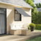 Homgoday Markise Einziehbar Außenmarkise Balkonmarkise Fallarmmarkise Fenstermarkise Sonnenmarkise Terrassenmarkise Sonnenschutz für Fenster Terrasse Balkon Anthrazit 150x150 cm Stoff und Stahl