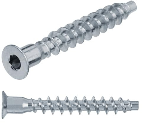 50 viti Confirmat, 5 x 50 cm, per mobili, per legno, per armadio, testa svasata con esagono incassato