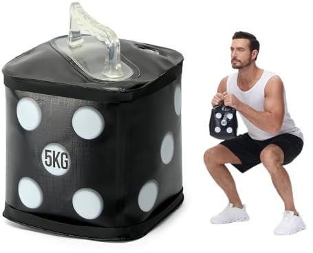 DEIRIS Wassergefüllter Schwarz Kettlebell | Reisegeeignetes Transportgewicht | Weicher Kettlebells für Fitness | 5 kg Übungsstein | Benutzer- & Bodenfreundlich | Ideal für Anfänger zu Hause