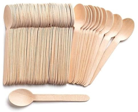 Lots 360 Cuillères à Thé en Bois Naturel biodégradables, Cuillère à Dessert, Gâteau, Glacé, Cuillères de Dégustation, Anniversaire, Mariage, Cuillère à Café, 12 cm,