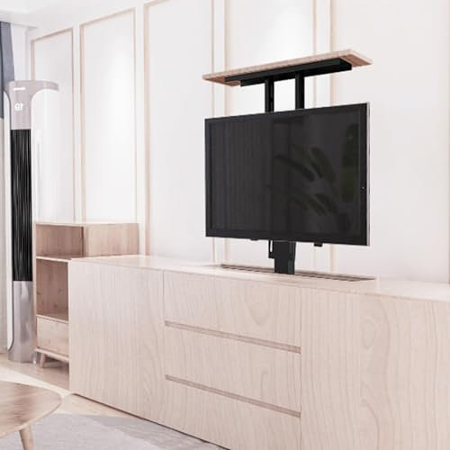 QICBYING For 42-70 Inch Electric TV Lift Stand, Telescopic Electric TV Lift with Auto Lifting TV Mount, Can Be Hidden In A Cabinet Motorized Tv Mount, Up To 60kg