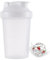 Shunshi Protein Shaker Bottle 400ml with Stainless Steel Mixing Ball, Mini Water Bottle for Protein Shakes -Leak-proof Flip On Lid& BPA Free & Easy to Grip & Temperature Safe(White)