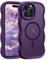 Pepmune Magnetic for iPhone 14 Pro Max Case [Compatible with Magsafe] Translucent Matte Cute Curly Wave Frame Phone Case,Soft TPU Bumper Slim Fit Shockproof Protective Cover for Men Women-Dark Purple