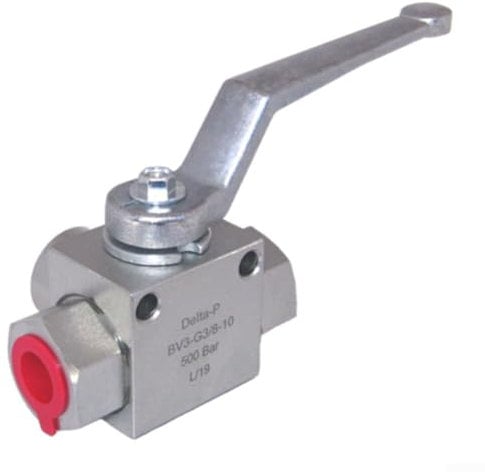 Pressure Ball Valve, G1/4 G3/8 G1/2 G3/4 Hydraulic 3 Way High Pressure Ball Valve 1/4-3/4inch 500 Bar For Industry(G3/8)