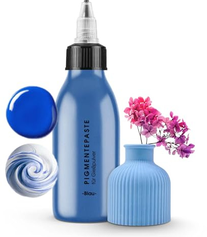 Kala Art Farbpigmente für Gießpulver - 150ml (Blau) für Bastelgips - Abtönfarbe für Bastelbeton, Reliefgießpulver & Modelliermasse - Zubehör zum Gips gießen Deiner kreativen Projekte