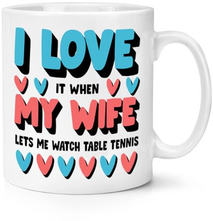 Tasse mit Aufschrift I Love My Wife, Tischtennis, 284 ml