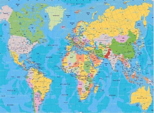 Weltkarte-Puzzle-Spielzeug Für Erwachsene, 4000 Teile, Puzzle Aus Holz, Lernspielzeug, Kreative Dekoration