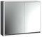 Emco loft Lichtspiegelschrank, 800mm, 2 Türen, Aufputzmodell, schwarz/Spiegel, 9798133, Ausführung: breite Tür Links