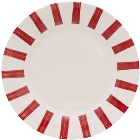 Atmosphera - Lot de 6 assiettes plates cheri rouge d26,8xh2,4cm