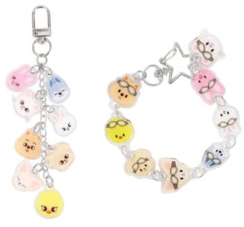 TURYYUER Stray Kids SKZOO Schlüsselanhänger Set – 2-teiliges Stray Kids Merch für Kpop Fans, süße SKZOO Anhänger