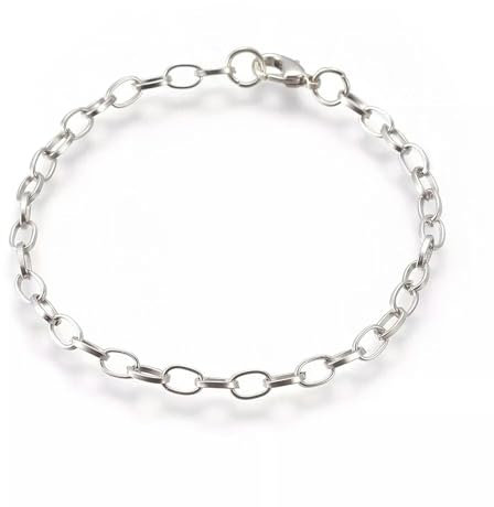 10x Iron Cross Chain Bracelet Making with Lobster Claw Clasps Platinum 205mm