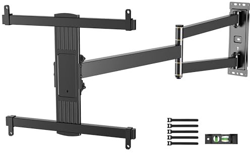 FORGING MOUNT Soporte de pared para TV con brazo largo de 830 mm para televisores de 26 a 65 pulgadas de hasta 45 kg, inclinable, brazo articulado giratorio 180°, soporte de esquina para TV, máx. VESA