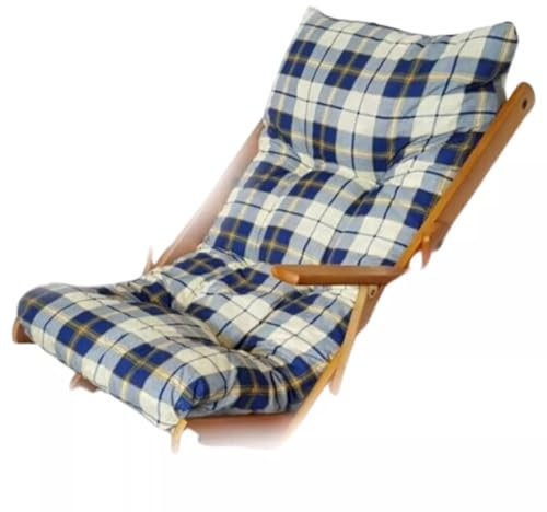 EffeDecor Cuscino Imbottito per Ricambio Poltrona Sedia Sdraio Relax Made in Italy Ideale per Interno,Esterno,Giardino,Terrazzo,Cortile Disponibile in Varie Colorazioni (1, Blu a quadri)