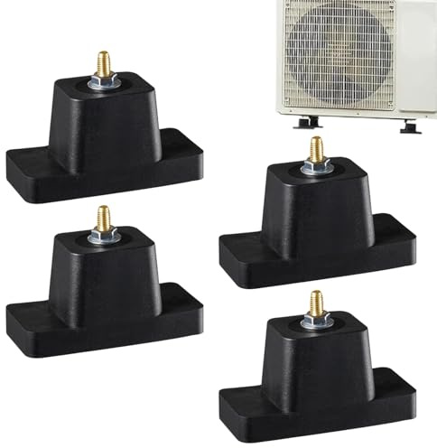 Mixnexorad Patins d'Isolation Vibratoire | 4 Pièces Tapis d'Isolation Sonore pour Climatiseur | Tapis Réducteur de Bruit Antivibrations pour Pompe à Piscine Climatiseur Générateur Appartement