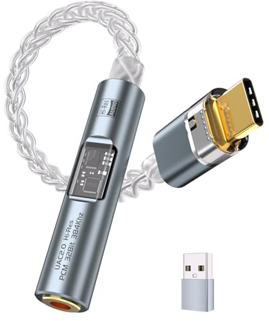 BZINK - CX31993 MAX97220 Dual Chip USB C DAC Dongle | USB-C to 1/8 Audio Adapter with Headphone Amplifier, Type C to Aux for iPhone 16, Android, Mac