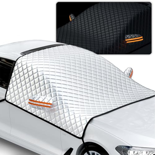 Frontscheibenabdeckung Winter,Magnetische Windschutzscheibenabdeckung Auto mit 12 Magnet,Ultra-Dick Autoscheibenabdeckung Winter, Scheibenschutz Auto Frontscheibe für Gegen Schnee, Frost, Staub, Sonne