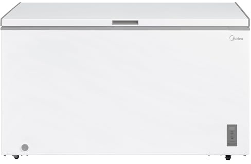 Midea Chest Freezer, 418 Litres, White, Fast Freeze, Adjustable Thermostat, Over-Temperature Alert, 3 Compartments, 85.3x141.6x75.0 cm