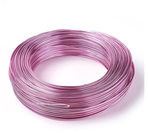 Filo di alluminio 500g 0.8/1/1.2/1.5/2/3/2.5/3.5/4mm Filo di Alluminio Flessibile Perline Forniture for la Produzione Gioielli FAI DA TE Collana Bracciali Mestieri per Hobby Artigianali(Pink,4mm 16m)