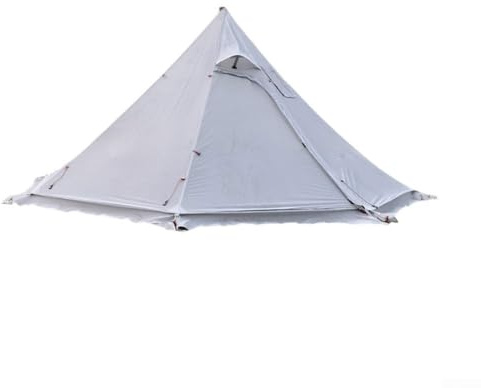 Luxuriöses Jurten-Tipi-Zelt, ideal für Camping, leichtes Design mit feuerfesten Funktionen für sicheres Kochen im Innenbereich (grauweiß)