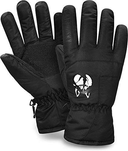 Polar Husky Skihandschuhe Winter Sporthandschuhe Thermohandschuhe für Damen und Herren mit Thinsulate gefüttert - Wasserdicht - Winddicht - Atmungsaktiv Farbe Schwarz Größe 3XL