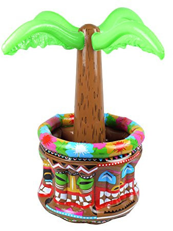 Henbrandt Inflatable Palm Tree Cooler 66cm Blow Up Tropical Palm Tree Drinks Cooler Summer Fun Hawaiian Party Decorations Inflatable Ice Bucket Accessories Cocktail Night Party Decorations