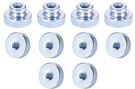 Sourcingmap Dadi zigrinati, rotondi con collare, zincati, confezione da 10 pezzi