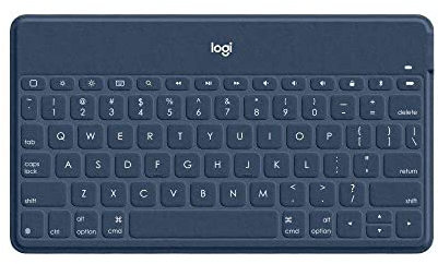 Logitech Keys-To-Go Teclado Inalámbrico Bluetooth para iPhone, iPad, Apple TV, ligero, portátil, Disposición QWERTY Español, Azul
