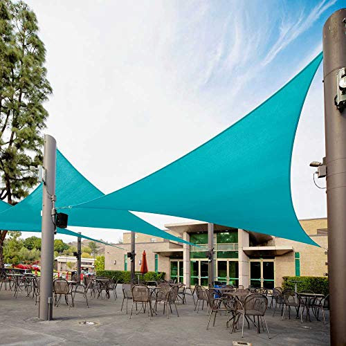 Royal Shade Dreieckiges Sonnensegel für den Außenbereich, 40,6 x 40,6 cm, Türkis – 95 % UV-Schutz, 200 g/m², 5 Jahre Garantie, wir anpassen