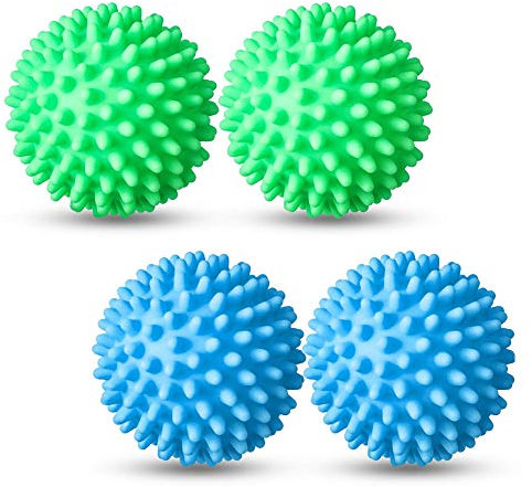 Holoras Laundry Tumble Dryer Balls, Reusable Laundry Tumble Drying Balls Washing Machine Hair Catcher for Softer Clothes (Blue + Green)