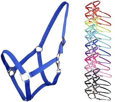 NETPROSHOP Halfter ODER Führstrick Einfarbig für Ihre Lieblinge Mini Shetty bis XL Full, Groesse:Mini Shetty, Farbe:Blau