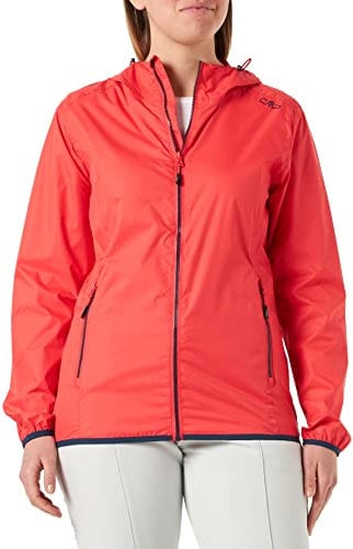 CMP - Giacca Donna Con Cappuccio Antipioggia, Red Kiss, XXS