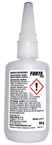 Caja de 10 unidades de Forte - Pegamento Calzado Contacto Universal Adhesivo Instantáneo Cianoacrilato - 50 Gramos con aplicador de microgota