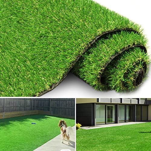 FREADEM Artificial Grass Turf for Pet Dogs 4'10 x 8', Fake Grass Lawn with Drain Holes, Indoor Outdoor Synthetic Grass Mat for Garden Gym Patio Balcony Playground Backyard, Height 0.8 Inch