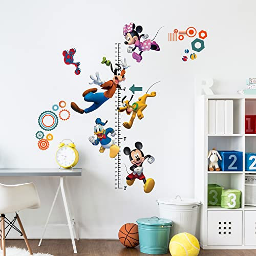 Stickers repositionnables et toise - Mickey, Minnie, Donald et Pluto - Disney - 89 cm x 18 cm