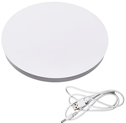Funvalley Surperfect 9.8 Inches Electric Motorized Rotating Turntable Display Stand, USB Automatic Turntable Table for 360 Degree Products Display