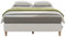 Novilla 35cm Single Metal Platform Bed Frame, 3FT Mattress Foundation With Fabric Cover, Metal Slat Support, Solid Wooden Support Legs, Easy Assembly, Bedroom Furniture, 90x190cm, Grey