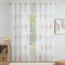 MIULEE Tende per Interni Moderne 2 Pezzi 140x260 CM, Voile Tenda Finestra Interno Salotto, Tenda Trasparente con Ricami a Foglie Bianche e Rosa, Fantasia Tende Camera da Letto Soggiorno Occhielli