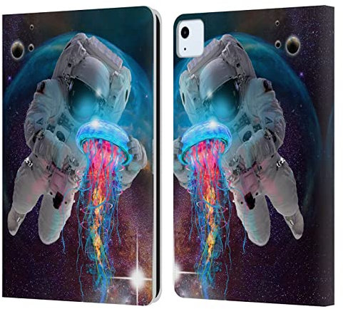 Head Case Designs Licenciado Oficialmente Dave Loblaw Astronauta Y Medusa Medusa Carcasa de Cuero Tipo Libro Compatible con Apple iPad Air 2020/2022