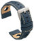 diloy Uhrenarmband Rindsleder perforiert Rallye Racing Stil – Sportliches Design – Größen 20mm 22mm 24mm – Schwarz, Braun, Bordeaux oder Marineblau P355 Navy Blau 22mm