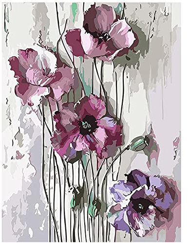 Peinture Numero Adulte, Paint by Numbers, Kits de Peinture au Numéro avec Peinture Acrylique et 3 Pinceaux en Bois, DIY Peinture par Adultes et Enfants