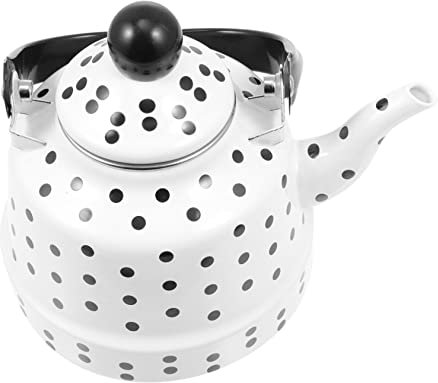 Bollitore smaltato Piccolo fornello da campeggio Teiera vintage Bollitore for tè smaltato Piano cottura Bollitore for acqua Ispessimento Teiera Fischietto Ristorante Teiera Teiera da cucina Acqua boll