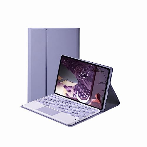 CLALOC Keyboard Case for Ipad Pro 12.9 2022/2021/2020/2018-Touchpad Detachable Keyboard Case -Slim Leather Folio Smart Cover for Ipad 12.9 Inch 6Th/5Rd/4Th/3Th Generation,Purple