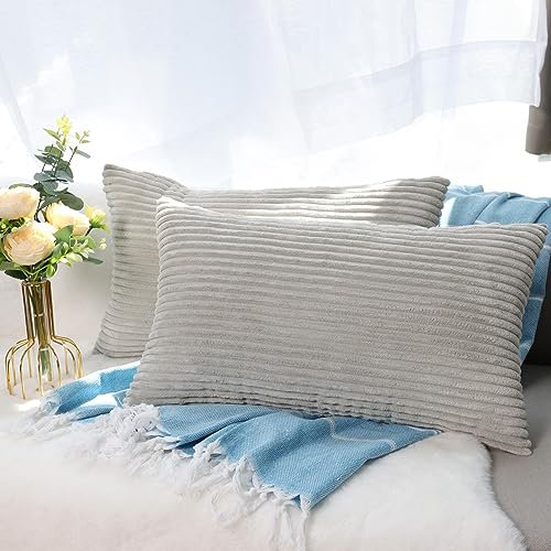 CALIYO Kissenhülle Kord Uni 2er Set, Kissenbezug 40x60 Kissenbezüge für Zierkissen Dekokissen Sofakissen Couchkissen in vielen Farben.