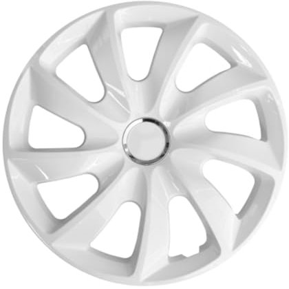 Luckyberg Radkappen 13 Zoll Stig | Radzierblenden 4er-Set für die meisten Automarken und Stahlfelgen, Zierkappen in vielen Farben. Felgenabdeckung für Autofelgen. (13 - Weiss LACKIERT)
