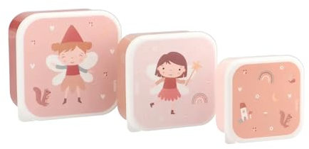 Tutete Set de 3 Fiambreras Infantiles, Cajas Almuerzo de 500ml, 350ml, 300ml, Aptas para Microondas y Lavavajillas, Libre de BPA, Lunch Box Ideales para Guardería y Colegio - Wild Fairies